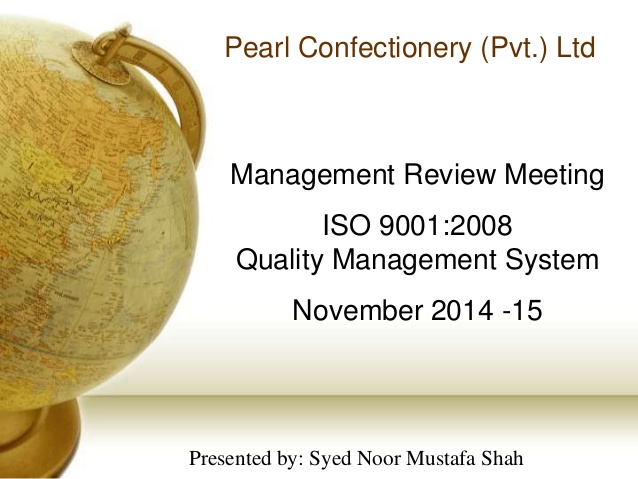 iso 9001 management review meeting presentation equipment